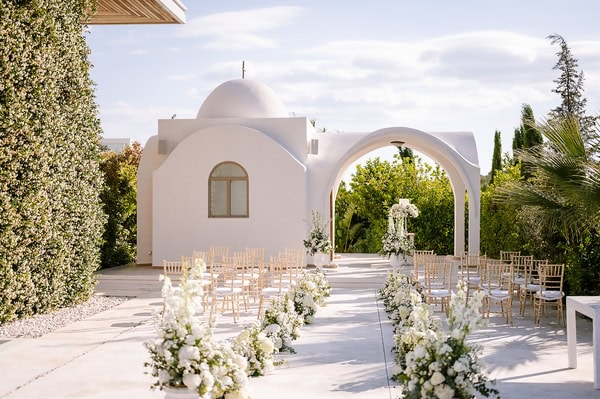Spring Wedding Filled With White Flowers At Amaltheia The Place