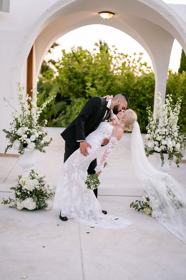 Spring Wedding Filled With White Flowers At Amaltheia The Place