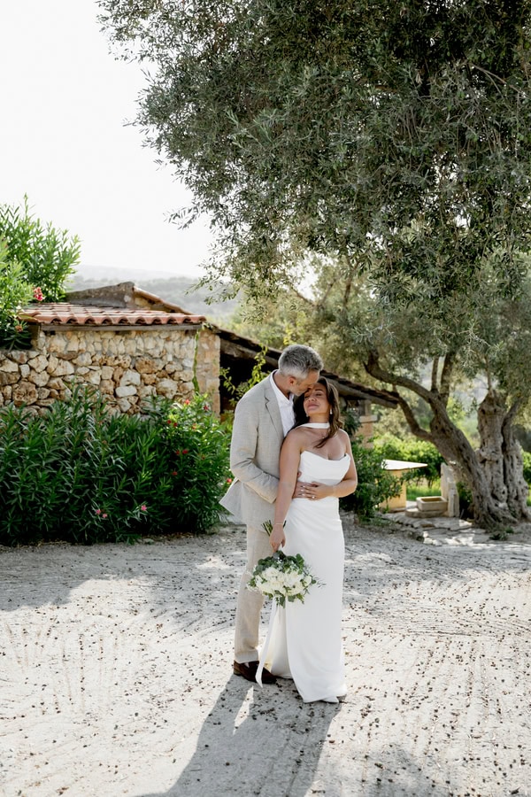Crete Wedding With White Flowers Olive Branches And Love Filled Atmosphere