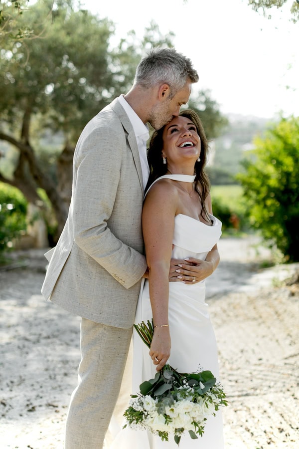 Crete Wedding With White Flowers Olive Branches And Love Filled Atmosphere