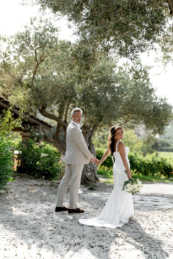 Crete Wedding With White Flowers Olive Branches And Love Filled Atmosphere