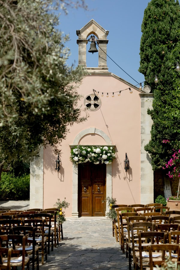 Crete Wedding With White Flowers Olive Branches And Love Filled Atmosphere