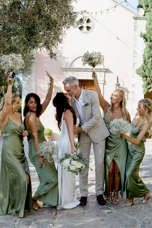 Crete Wedding With White Flowers Olive Branches And Love Filled Atmosphere
