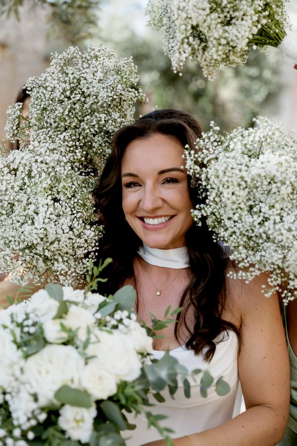 Crete Wedding With White Flowers Olive Branches And Love Filled Atmosphere