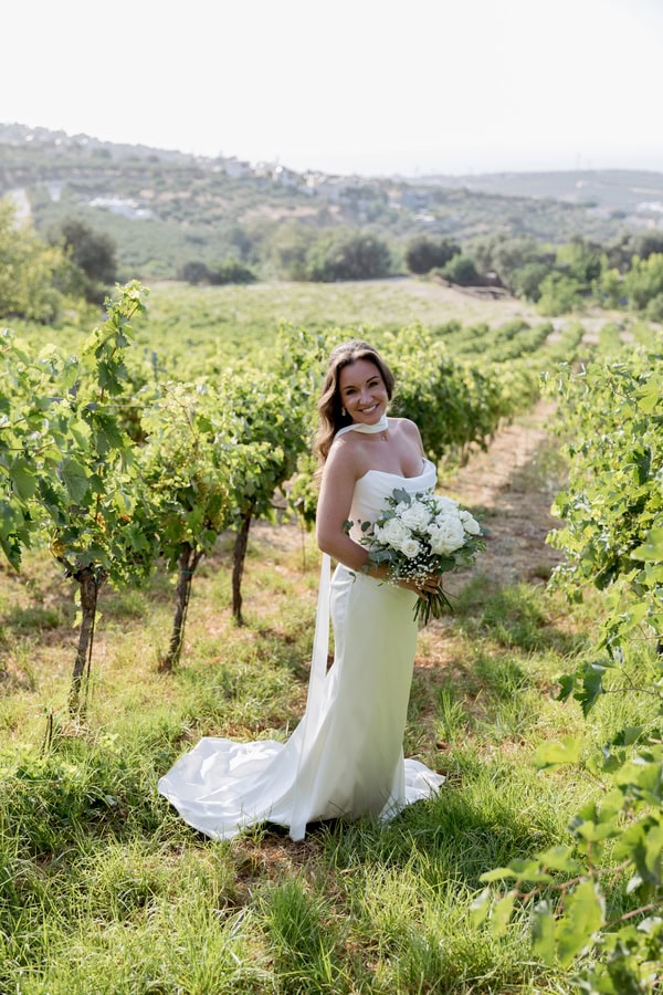 Crete Wedding With White Flowers Olive Branches And Love Filled Atmosphere