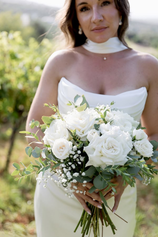 Crete Wedding With White Flowers Olive Branches And Love Filled Atmosphere