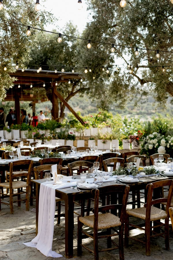 Crete Wedding With White Flowers Olive Branches And Love Filled Atmosphere