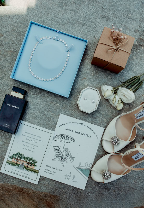 Fall Wedding With Garden Style Floral Arrangements In Lefkada