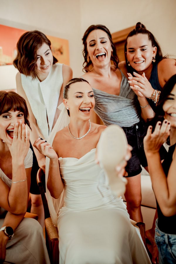 Fall Wedding With Garden Style Floral Arrangements In Lefkada