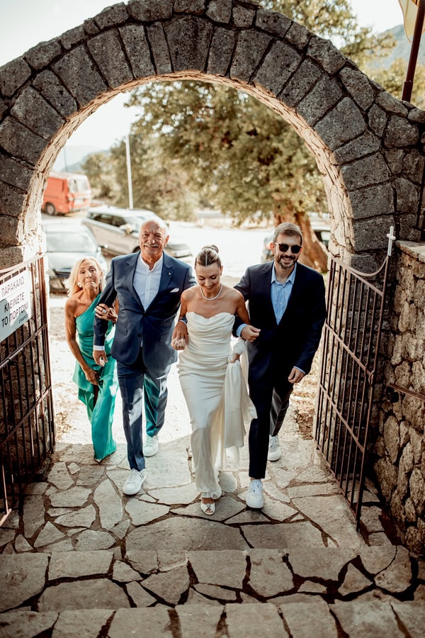 Fall Wedding With Garden Style Floral Arrangements In Lefkada