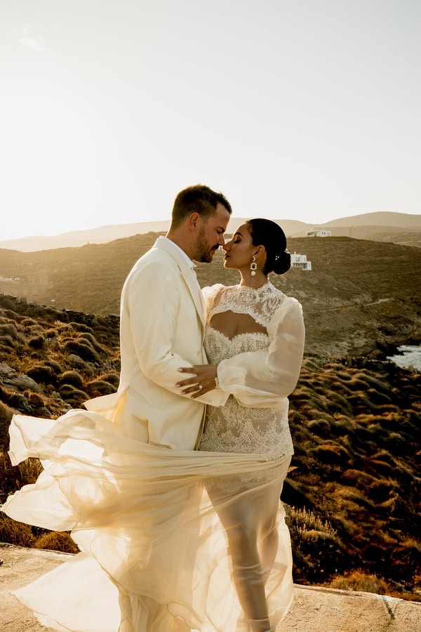 Naturally Chic Kythnos Wedding With White Roses And Eucalyptus