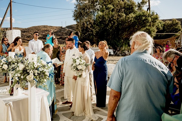Naturally Chic Kythnos Wedding With White Roses And Eucalyptus