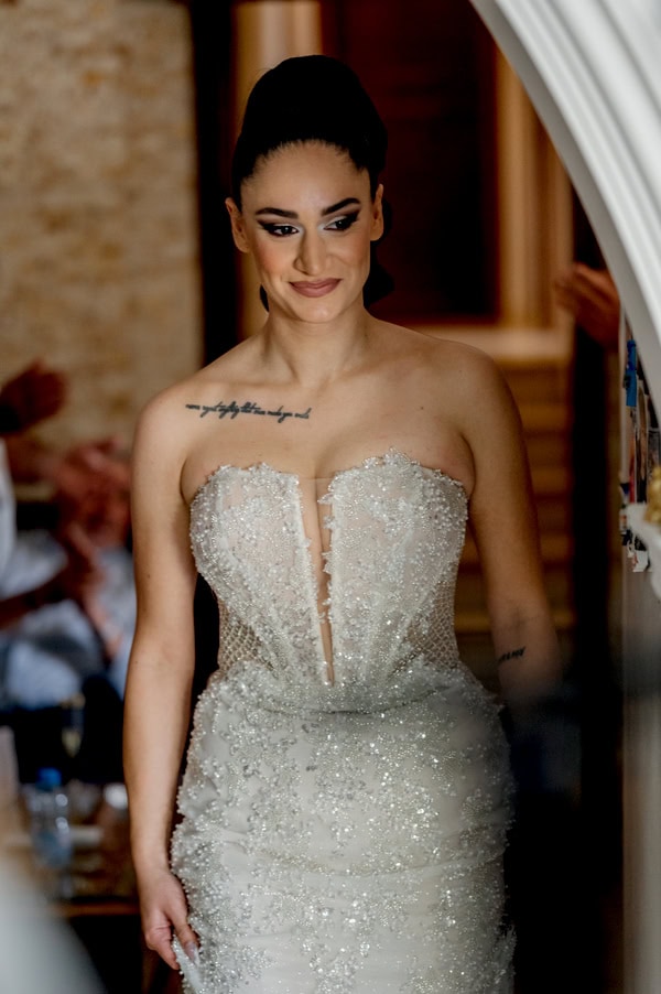 Romantic Spring Wedding With White Flowers And Pampas Grass In Paphos