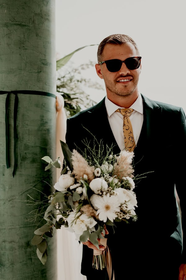 Romantic Spring Wedding With White Flowers And Pampas Grass In Paphos