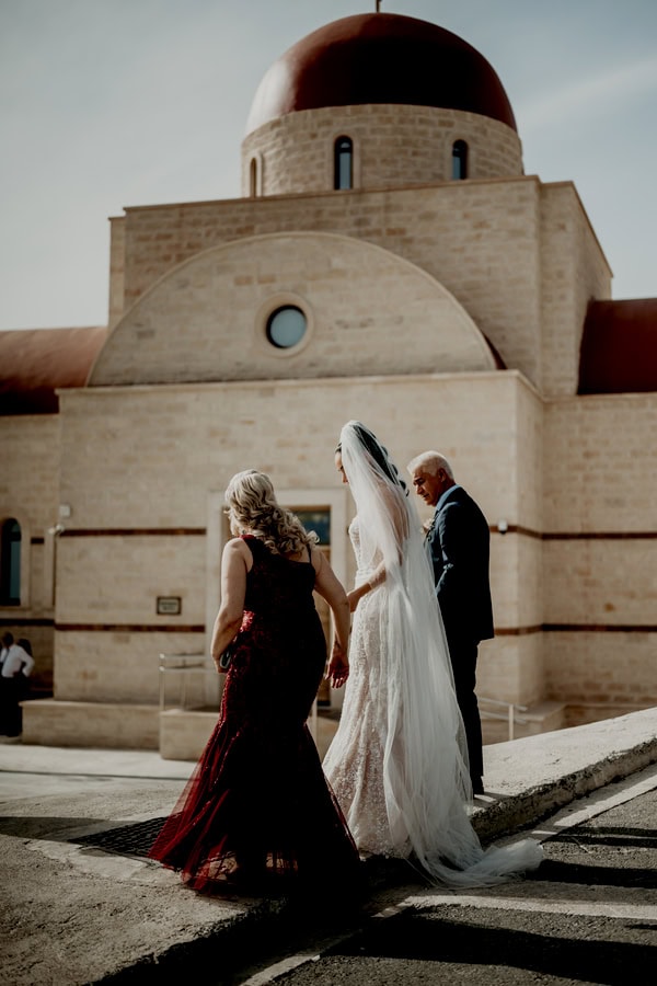 Romantic Spring Wedding With White Flowers And Pampas Grass In Paphos