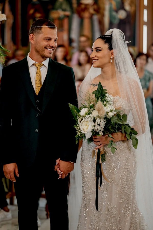 Romantic Spring Wedding With White Flowers And Pampas Grass In Paphos