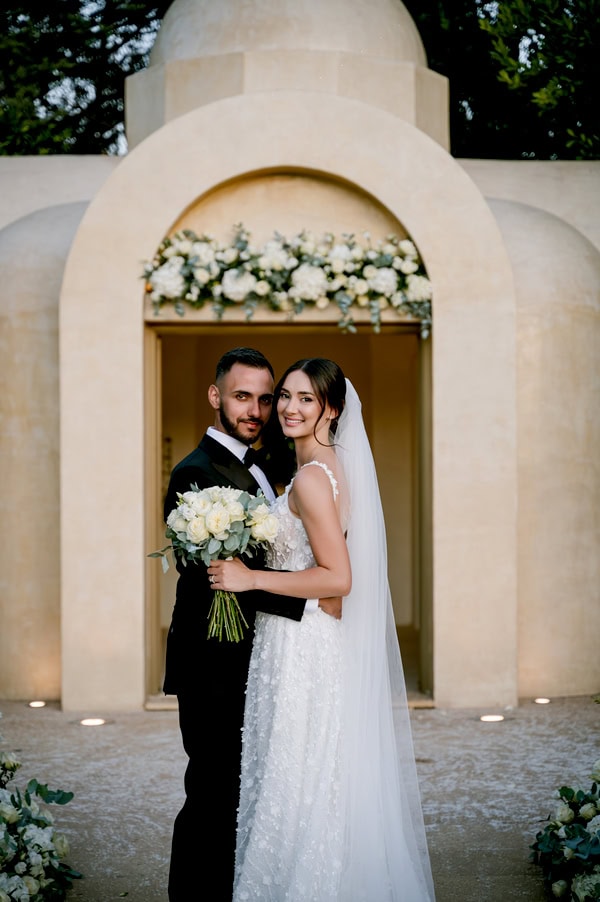 Romantic Wedding At Ktima Orizontes With White Decor
