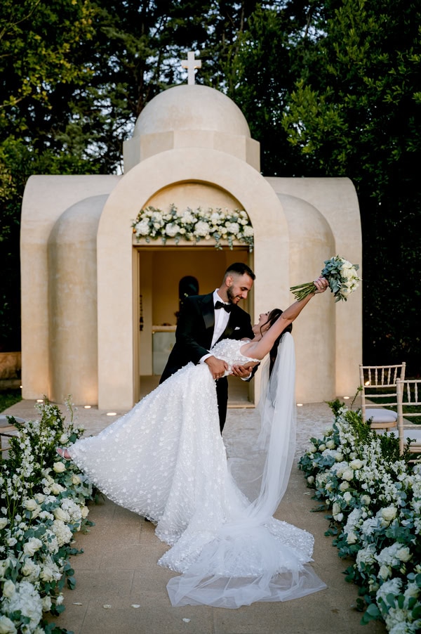 Romantic Wedding At Ktima Orizontes With White Decor