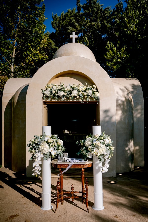 Romantic Wedding At Ktima Orizontes With White Decor