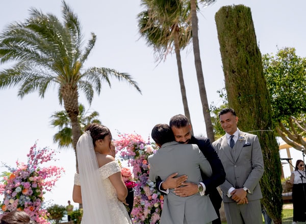 Spring Destination Wedding Colorful Flowers Columbia Beach Resort