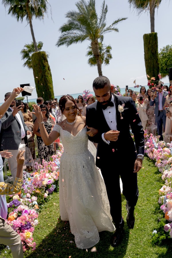 Spring Destination Wedding Colorful Flowers Columbia Beach Resort