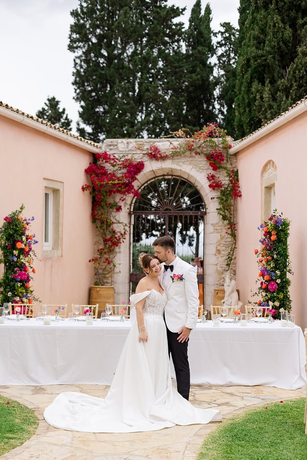Summer Destination Wedding Colorful Flowers The Courti Estate