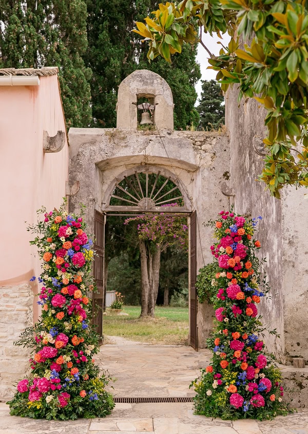 Summer Destination Wedding Colorful Flowers The Courti Estate
