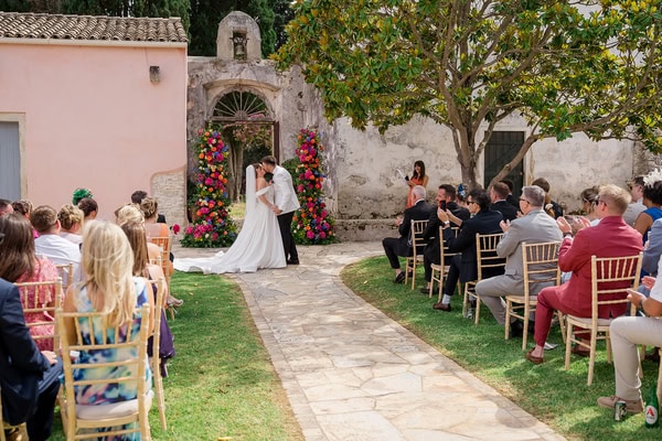 Summer Destination Wedding Colorful Flowers The Courti Estate