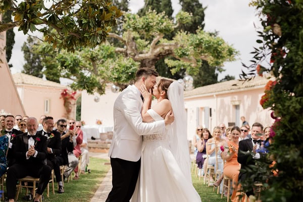 Summer Destination Wedding Colorful Flowers The Courti Estate