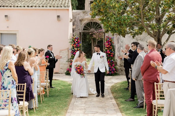 Summer Destination Wedding Colorful Flowers The Courti Estate
