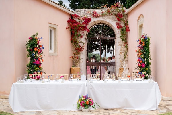 Summer Destination Wedding Colorful Flowers The Courti Estate