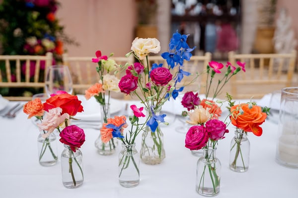 Summer Destination Wedding Colorful Flowers The Courti Estate