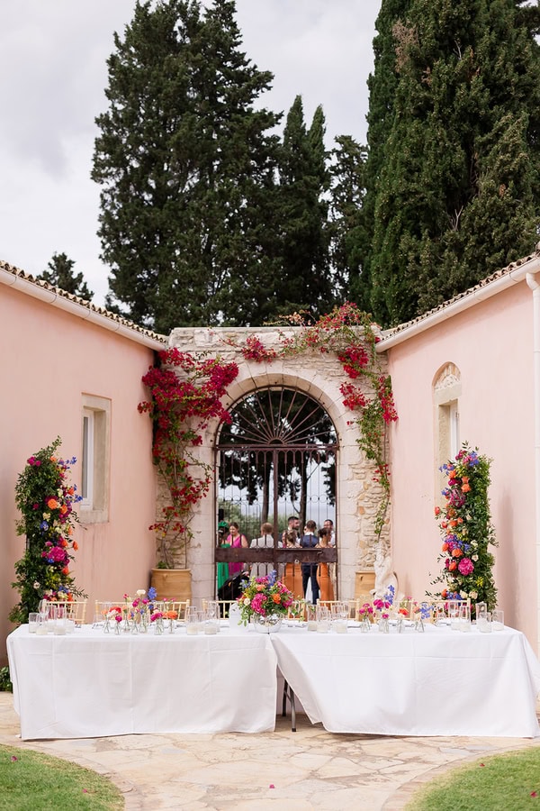 Summer Destination Wedding Colorful Flowers The Courti Estate