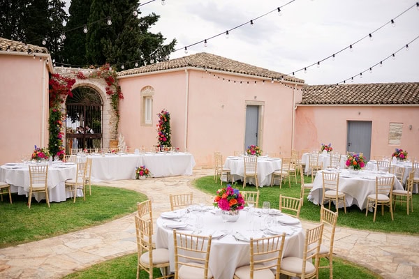 Summer Destination Wedding Colorful Flowers The Courti Estate