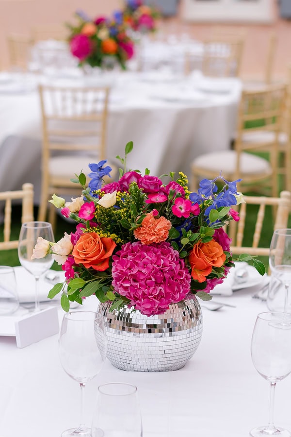 Summer Destination Wedding Colorful Flowers The Courti Estate
