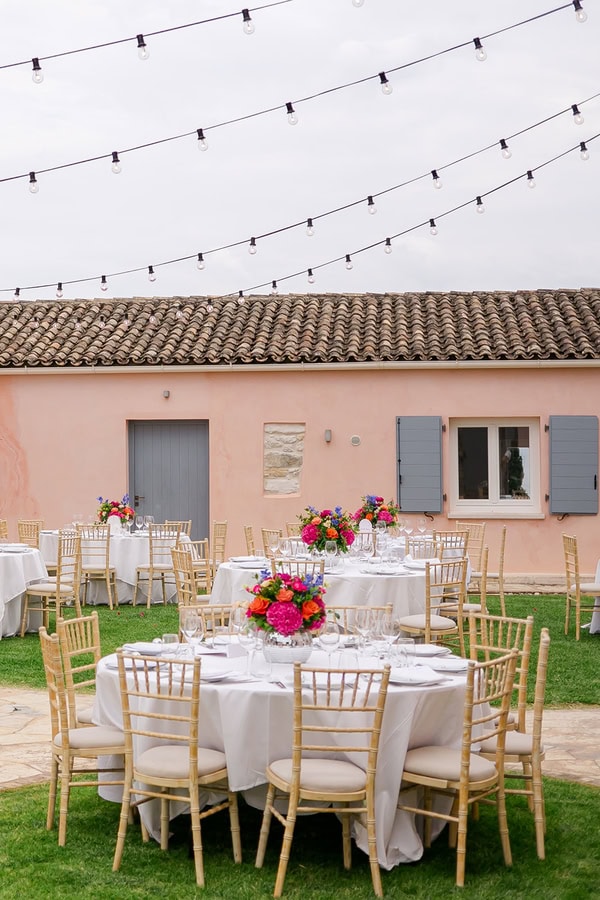 Summer Destination Wedding Colorful Flowers The Courti Estate