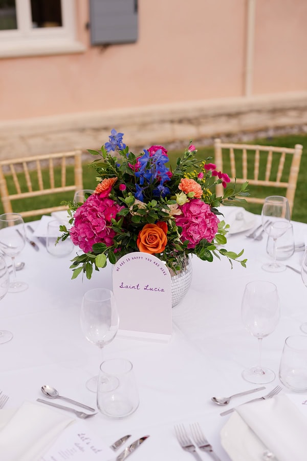 Summer Destination Wedding Colorful Flowers The Courti Estate