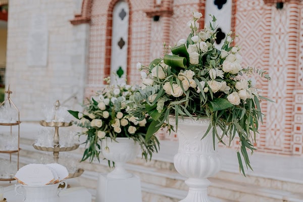Military Wedding With White Flowers