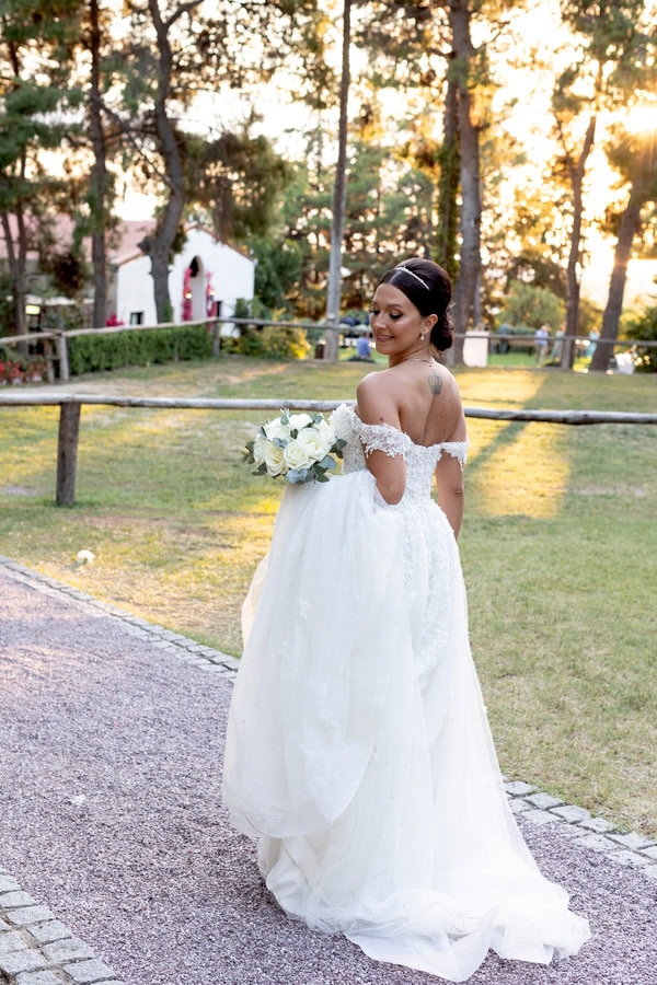 Romantic Wedding Ktima Deda White Roses Chic Details