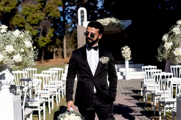 Romantic Wedding Ktima Deda White Roses Chic Details