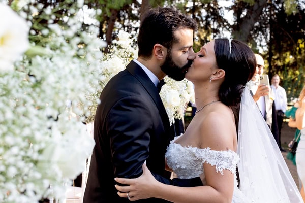Romantic Wedding Ktima Deda White Roses Chic Details
