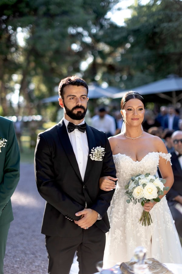 Romantic Wedding Ktima Deda White Roses Chic Details