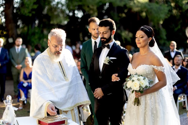 Romantic Wedding Ktima Deda White Roses Chic Details