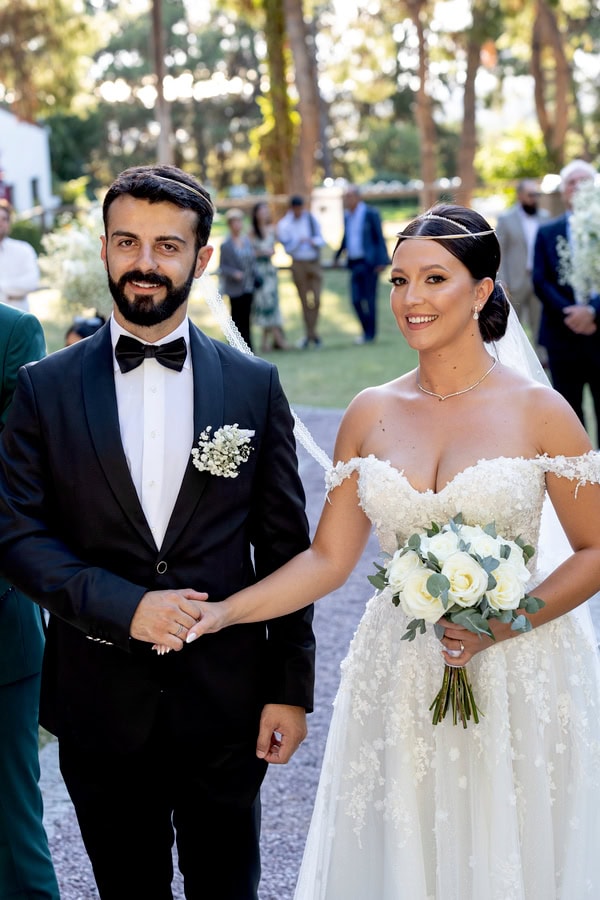 Romantic Wedding Ktima Deda White Roses Chic Details