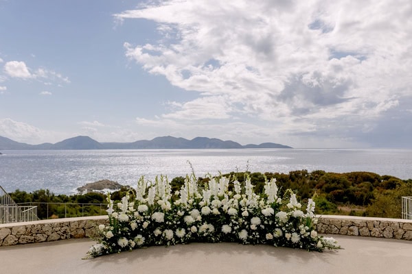 Rustic Wedding Kefalonia White Green Decor
