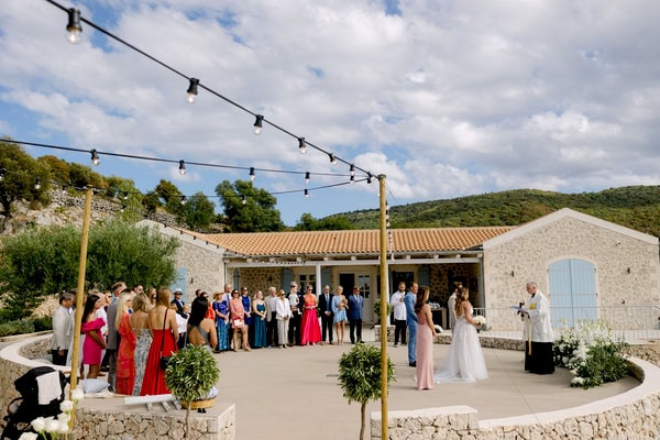 Rustic Wedding Kefalonia White Green Decor