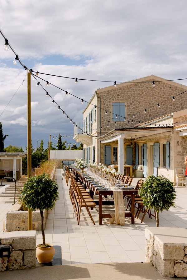 Rustic Wedding Kefalonia White Green Decor