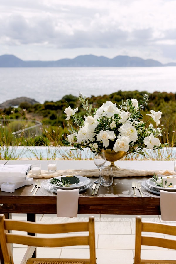 Rustic Wedding Kefalonia White Green Decor