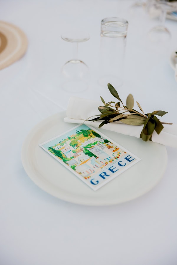 Summer Wedding In Naxos With White Flowers And Olive Leaves