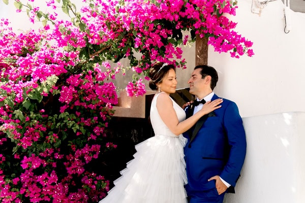 White Floral Dream Wedding Santorini